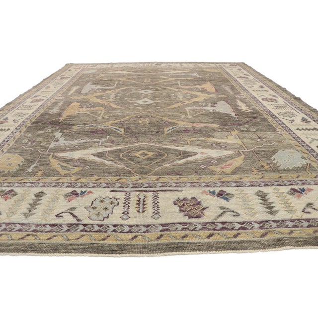 Modern Large Turkish Oushak Rug - 10'01 X 13'05 For Sale - Image 3 of 7