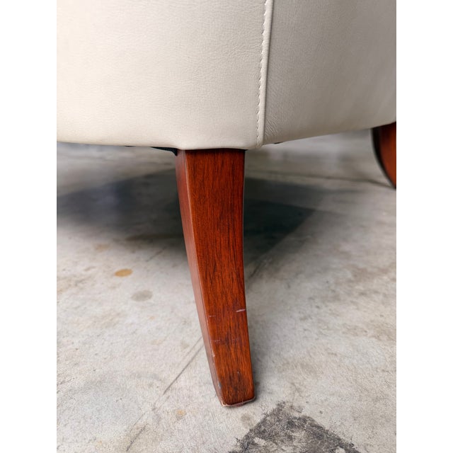 Early 21st Century Global Views Beige Leather Lounge Chair For Sale - Image 5 of 9