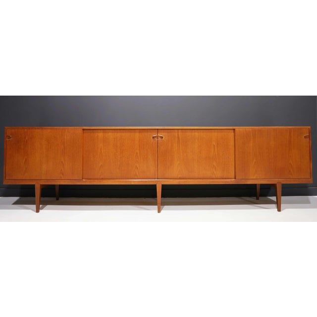 Mid 20th Century Large 1950s Danish Teak Sideboard by Henry Rosengren Hansen for Brande Møbelindu For Sale - Image 5 of 11