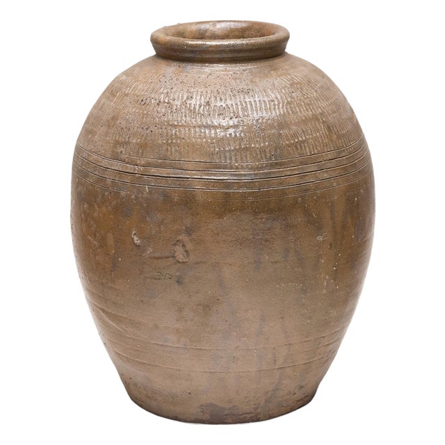 Thai Stamped Thai Pickling Pot, C. 1900 For Sale