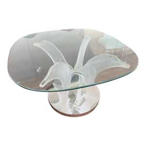 1970 Lucite Light Up Dolphins Dining Table