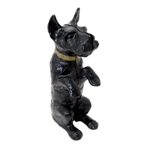 Large Unusual Vintage 1930s Cast Iron Scottie Dog Hitching Post - Doorstop