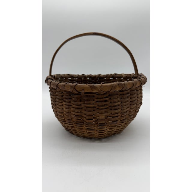 Brown Avery Fine Antique Pennsylvania Folk Art Woven Split Oak Basket, 19th Century For Sale - Image 8 of 18