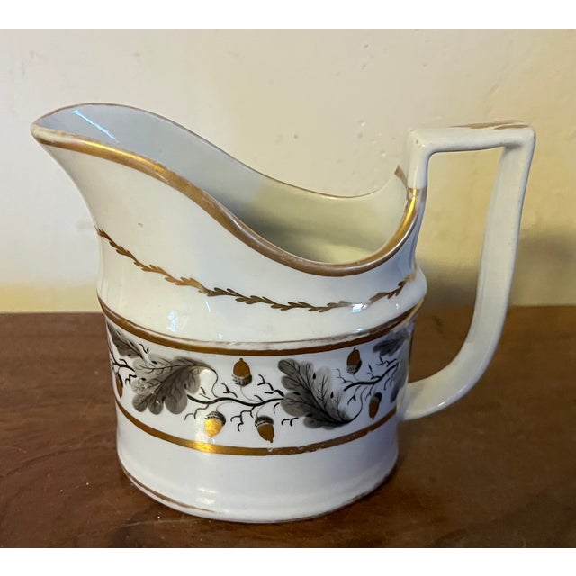 Antique 18th C. Worcester Porcelain Creamer Decorated With Oak Leaf Garland and Acorns For Sale In New York - Image 6 of 12