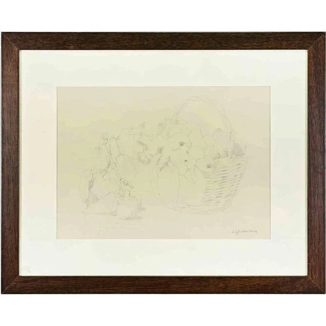 1980s Sigfrido Oliva, Still Life, Pencil Drawing, 1980s, Framed For Sale - Image 5 of 5