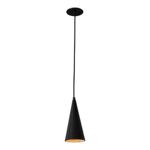 1960s Finnish Conical Black Metal Pendant Lamp Attributed to Mauri Almari