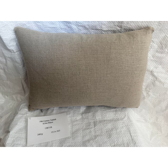Textile Antique 19th Century Turkish Wool Kilim Pillow For Sale - Image 7 of 7