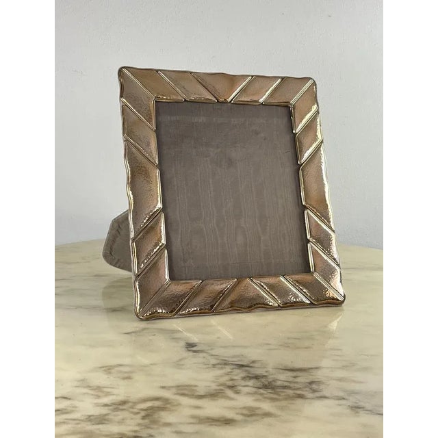 Metal Large Sterling Silver Photo Frame, Italy, 1980s For Sale - Image 7 of 7