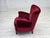 Mid-Century Modern Danish Armchair in Cherry-Red Velour with Beech Legs, 1960s For Sale - Image 3 of 18