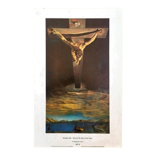 1952 50s Salvador Dali Christ of Saint John of the Cross Vintage Art Print Poster Offset Lithography the Glasgow Art Gallery England For Sale