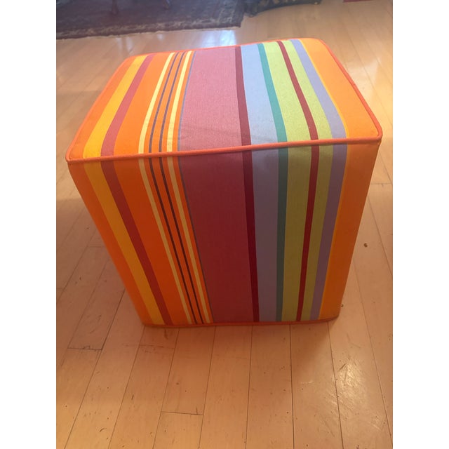 Les Toiles Du Soleil Sunbrella Pouf Bonbon Plume For Sale - Image 4 of 6