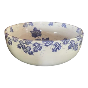Vintage Italian Ceramic Serving Bowl Grape Leaves