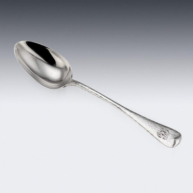 Antique 20th Century English Silver Sugar Bowl & Spoon by S.W. Smith & Co., 1911, Set of 2 For Sale - Image 12 of 18