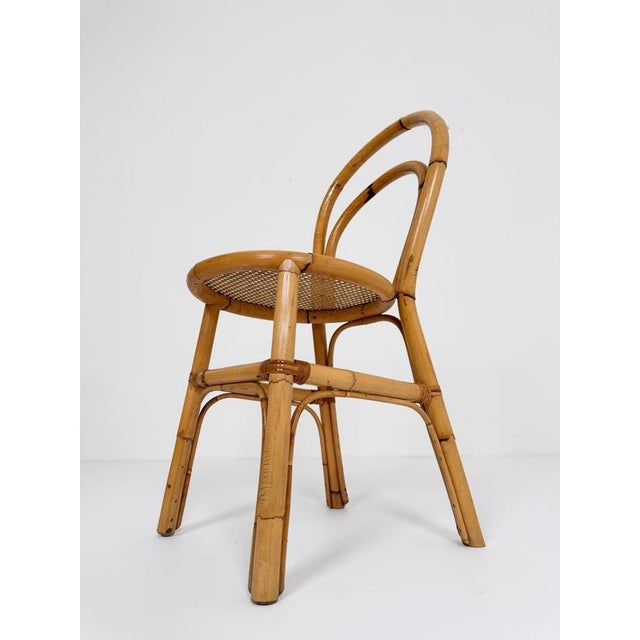 Mid-Century Italian Bent Bamboo and Vienna Cane Dining Chairs, 1960s, Set of 5 For Sale - Image 11 of 18