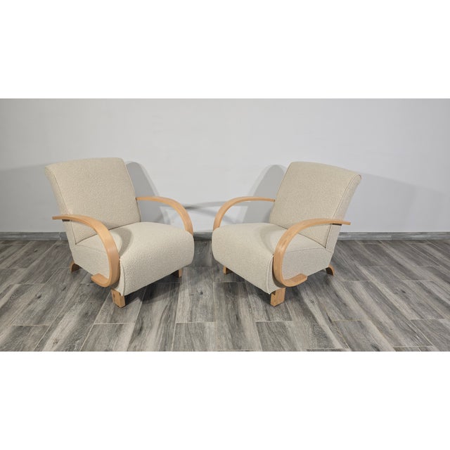 Art Deco Lounge Chairs from Jindřich Halabala, 1950s, Set of 2, in Restored conditions. Designed 1950 to 1959 I have...