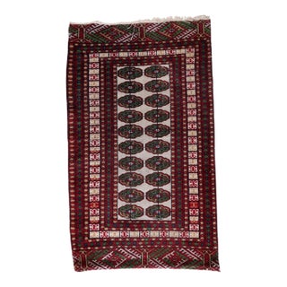 1960s, Handmade Vintage Uzbek Bukhara Rug 2.5' X 4.2' For Sale