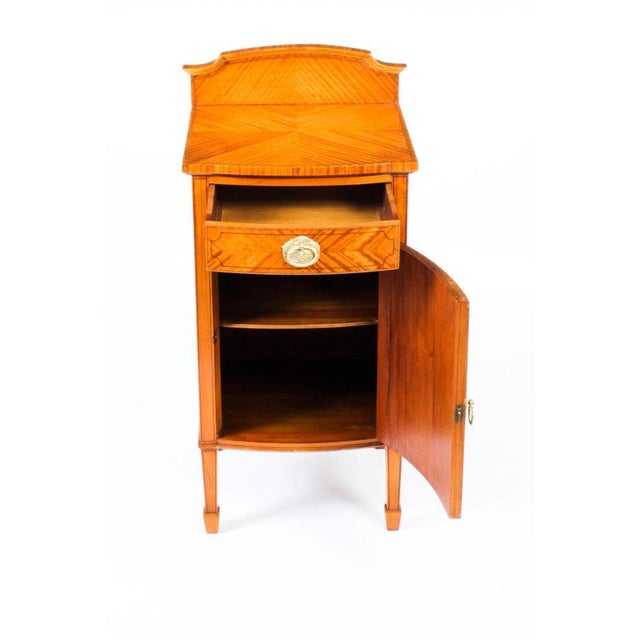 Wood 19th Century Satinwood & Inlaid Bedside Cabinet For Sale - Image 7 of 16