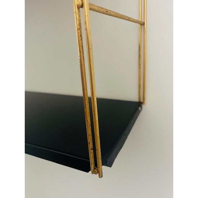 Mid-Century Modern Adjustable Brass and Metal Wall-Mounted Shelf, 1960s For Sale - Image 14 of 18
