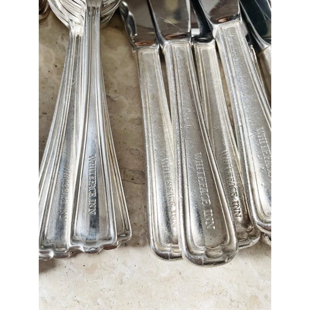 Metal 1920s Service for 8 Silver Plated Flatware From Whiteface Inn on Lake Placid- 24 Pieces For Sale - Image 7 of 8