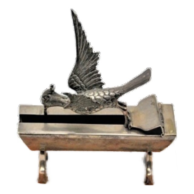 Silver Toothpick Holder with Hummingbird For Sale