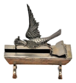 Silver Toothpick Holder with Hummingbird