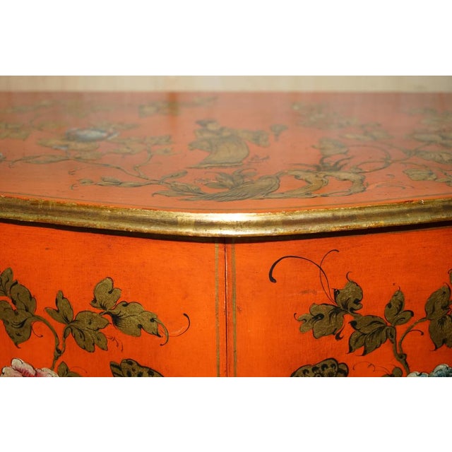 1920s Vintage Chinese Chinoiserie Lacquer Side Cabinet, 1920s For Sale - Image 5 of 18