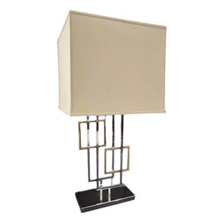 1970s Single Geometric Modernist Table Lamp For Sale