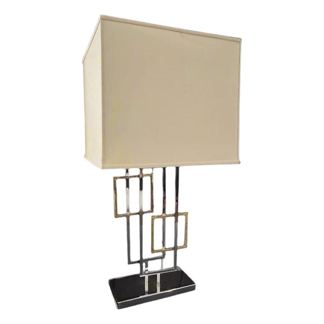 1970s Single Geometric Modernist Table Lamp For Sale