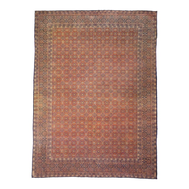 Antique Persian Kashan Rug 7'10" X 10’8” For Sale