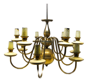 Vintage Metal Chandelier, Poland, 1980s