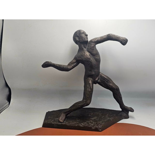 Bronze Figure of Athlete by Gustav Janson, 1960s For Sale - Image 3 of 11