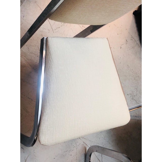 Metal 1970s Italian Nickel Frame Dining Chairs - Set of 6 For Sale - Image 7 of 8