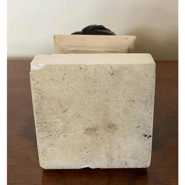 Early 19th Century Antique 18th C. Bronze Portrait Bust of Philosopher Jean Jacques Rousseau (1712-1778) Mounted on Specimen Marble Pedestal Base For Sale - Image 5 of 13