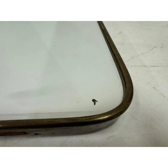 Goldenrod Tall Italian Brass Mirror, 1950s For Sale - Image 8 of 12