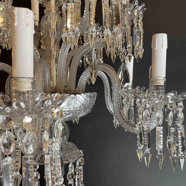 19th Century Bohemian Twelve-Light Crystal Chandelier, Italy For Sale - Image 11 of 18