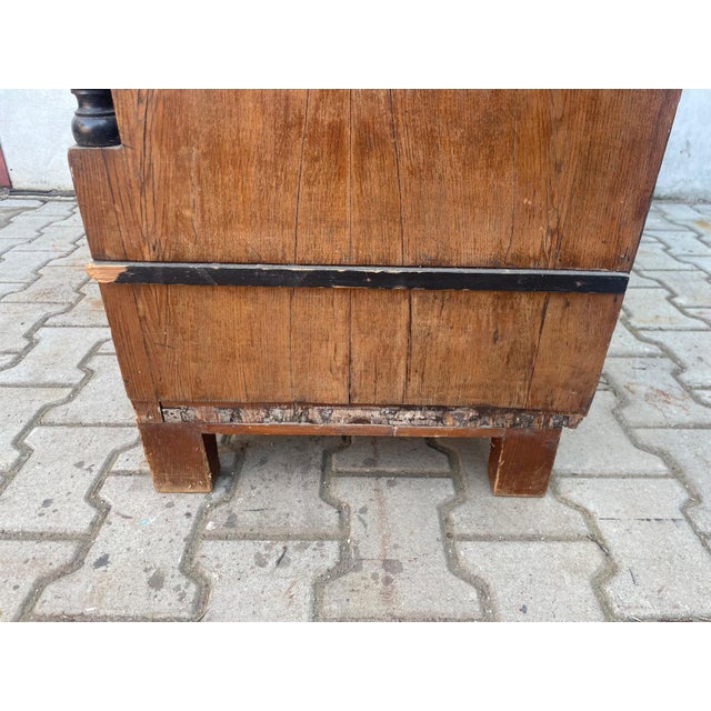 Wood Biedermeier Display Cabinet in Oak For Sale - Image 7 of 11