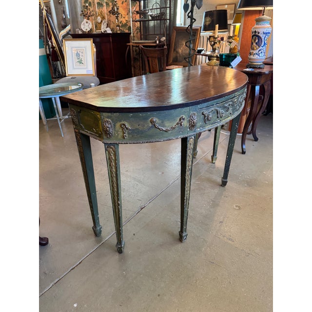 Late 19th Century French Louis XVI Style Circa 1890s Console Table With Large Drawer and Key For Sale - Image 5 of 10