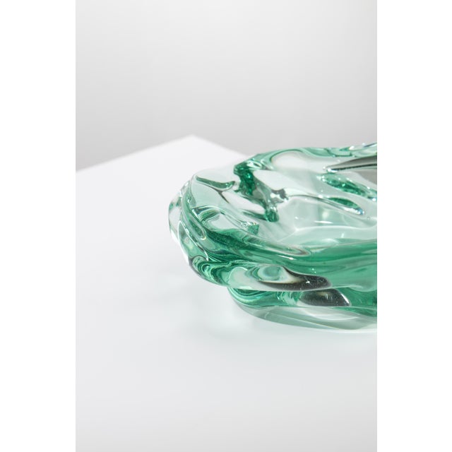 Mid-Century Modern Vintage Green Murano Glass Ashtray by Archimede Seguso for Seguso Vetri Darte, 1940s For Sale - Image 3 of 9