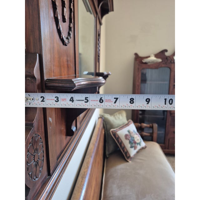 Wood Early 20th Century Wall-Mounted Wooden Console Mirror For Sale - Image 7 of 7