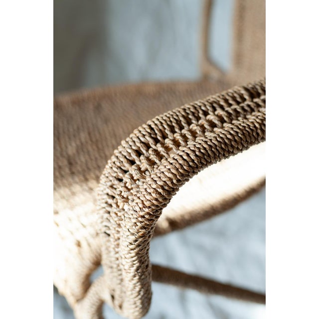 Light Yellow Coffee Table and Chairs in Rope, 1970s, Set of 3 For Sale - Image 8 of 16