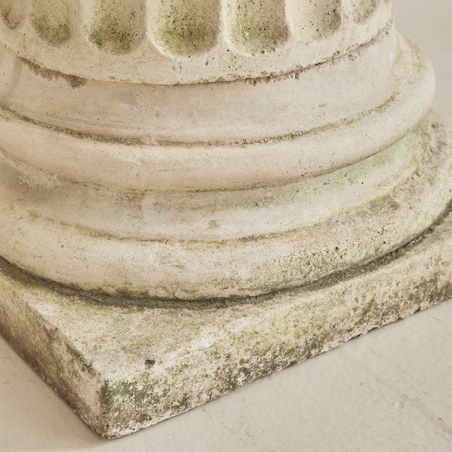 French Fluted Stone Pedestal, 1960s For Sale - Image 10 of 11
