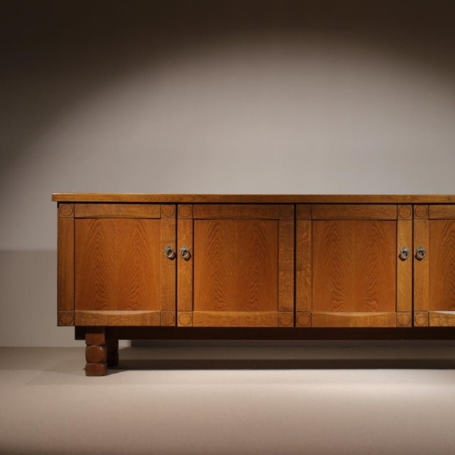 Brutalist Brutalist Oak Sideboard, Belgium, 1970s For Sale - Image 3 of 18