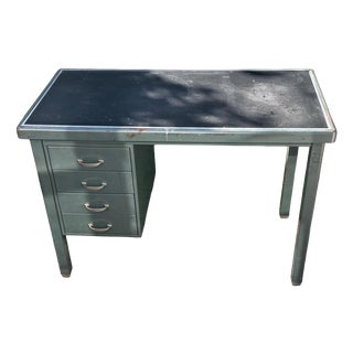 Vintage Industrial Desk in Green Metal, 1950s For Sale