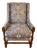 Wesley Hall Barley Twist Davis Wingback Chair in Paisley Tapestry and Nailhead Trim For Sale