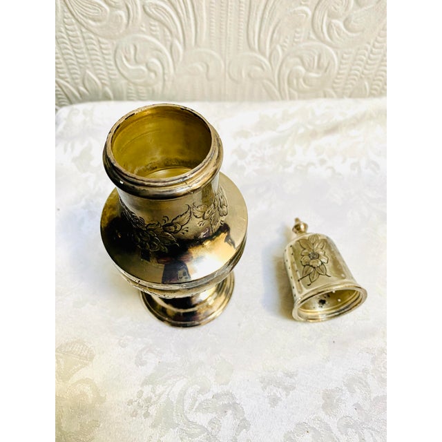 Circa 1880’s Silver Plated Blown Out Flowers Muffineer For Sale - Image 9 of 10