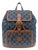 Gucci Denim Gg Supreme Canvas and Brown Leather Backpack, Spring/Summer 2022. For Sale