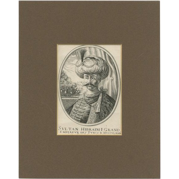 Moncornet, Portrait of Sultan Ibrahim I, The Ottoman Sultan, Print For Sale