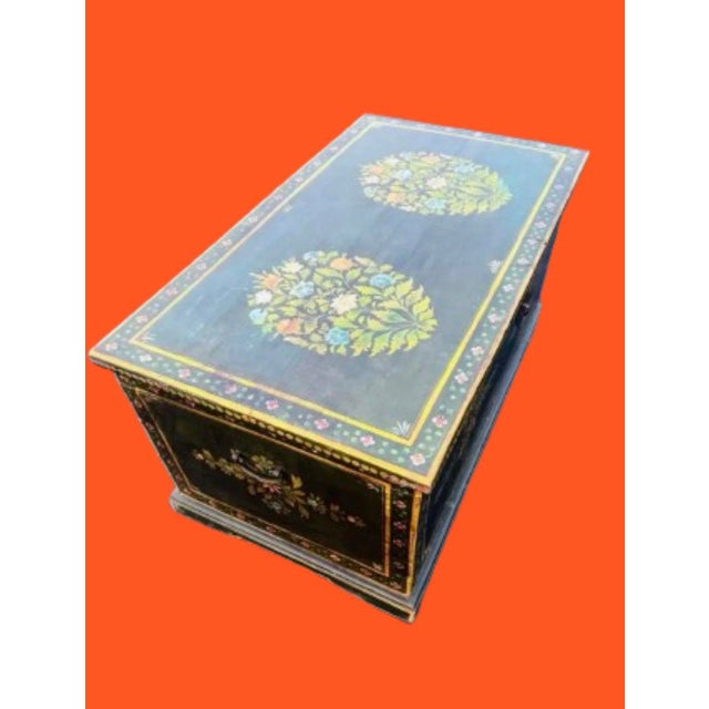 Rustic European Monumental 19th Century European Hand Painted Wedding Trunk For Sale - Image 3 of 11