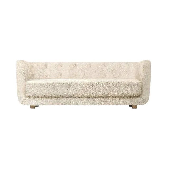Moonlight Sheepskin and Smoked Oak Vilhelm Sofa by Lassen For Sale - Image 9 of 9