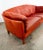 Mid 20th Century Danish Modern Sofa Couch Rust Red Leather 3 Seat Denmark MCM For Sale - Image 10 of 11